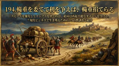 194.輜重（しちょう）を委（す）てて利を争えば、輜重捐（す）てらる ：スピードを優先してインフラを捨てれば、結局は再起不能なダメージを受ける。？現代ビジネスで生き残るための3つの教訓をご紹介