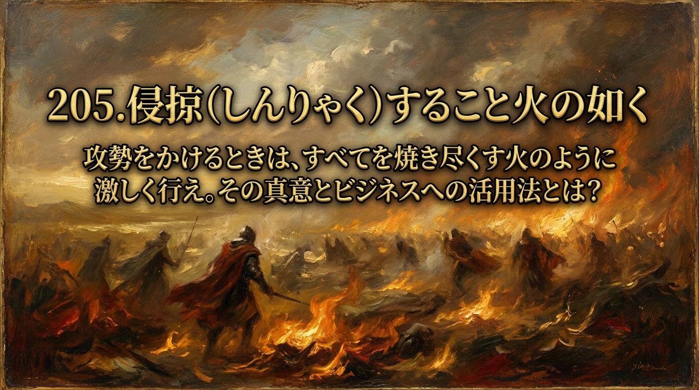 205.侵掠(しんりゃく)すること火の如く :攻勢をかけるときは、すべてを焼き尽くす火のように激しく行え。その真意とビジネスへの活用法とは?
