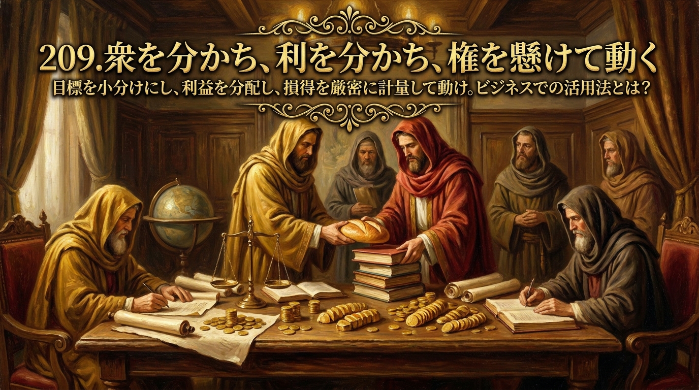 209.衆を分かち、利を分かち、権を懸けて動く :目標を小分けにし、利益を分配し、損得を厳密に計量して動け。ビジネスでの活用法とは?