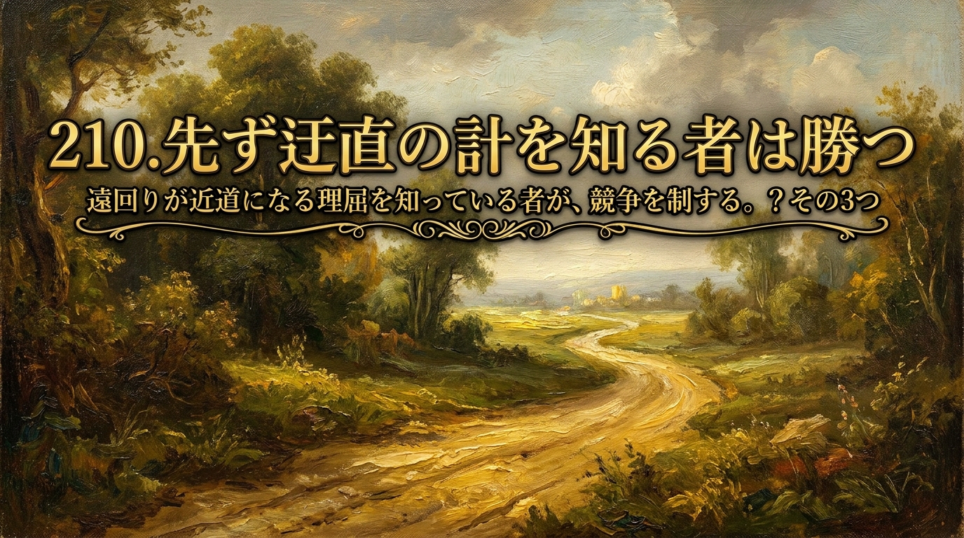 210.先ず迂直の計を知る者は勝つ :遠回りが近道になる理屈を知っている者が、競争を制する。?その3つの理由を徹底解説