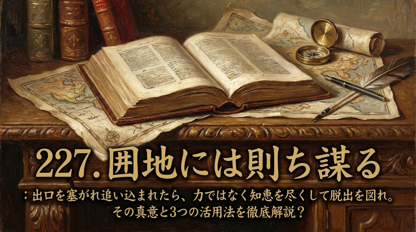 227.囲地には則ち謀る :出口を塞がれ追い込まれたら、力ではなく知恵を尽くして脱出を図れ。その真意と3つの活用法を徹底解説?