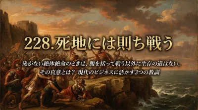 228.死地には則ち戦う ：後がない絶体絶命のときは、腹を括って戦う以外に生存の道はない。その真意とは？現代のビジネスに活かす3つの教訓