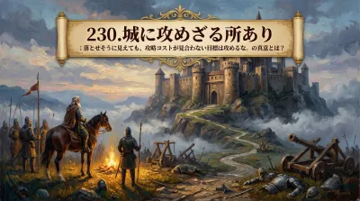 230.城に攻めざる所あり ：落とせそうに見えても、攻略コストが見合わない目標は攻めるな。の真意とは？