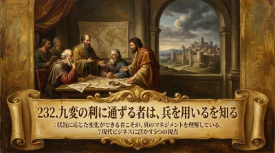 232.九変の利に通ずる者は、兵を用いるを知る ：状況に応じた変化ができる者こそが、真のマネジメントを理解している。？現代ビジネスに活かす5つの視点