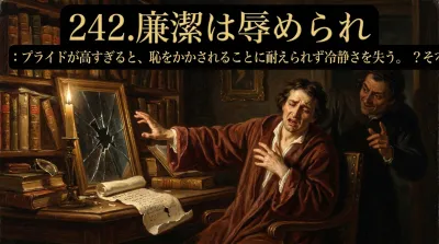 242.廉潔は辱められ ：プライドが高すぎると、恥をかかされることに耐えられず冷静さを失う。？その理由と3つの対策を徹底解説。