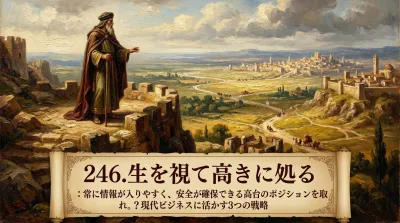 246.生を視て高きに処る ：常に情報が入りやすく、安全が確保できる高台のポジションを取れ。？現代ビジネスに活かす3つの戦略
