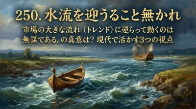250.水流を迎うること無かれ ：市場の大きな流れ（トレンド）に逆らって動くのは無謀である。の真意は？現代で活かす3つの視点