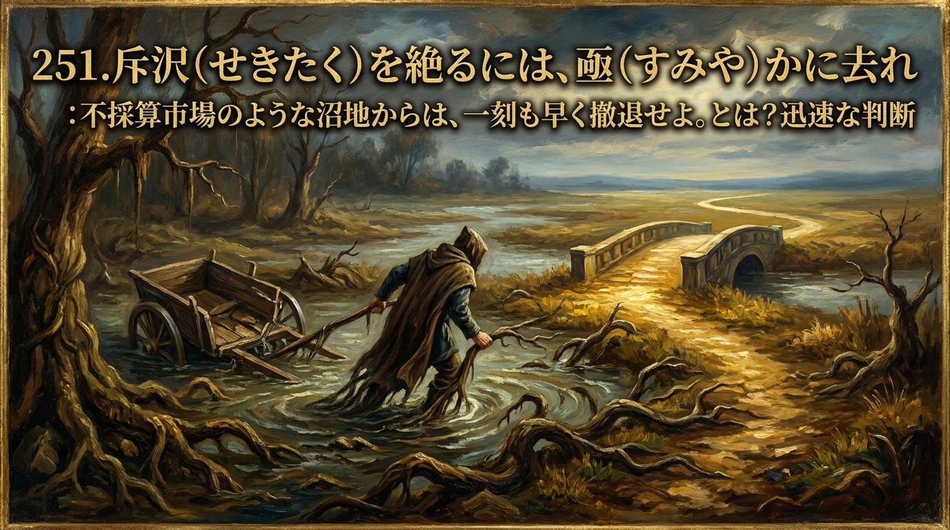 251.斥沢（せきたく）を絶るには、亟（すみや）かに去れ ：不採算市場のような沼地からは、一刻も早く撤退せよ。とは？迅速な判断の理由と具体例を4つ解説