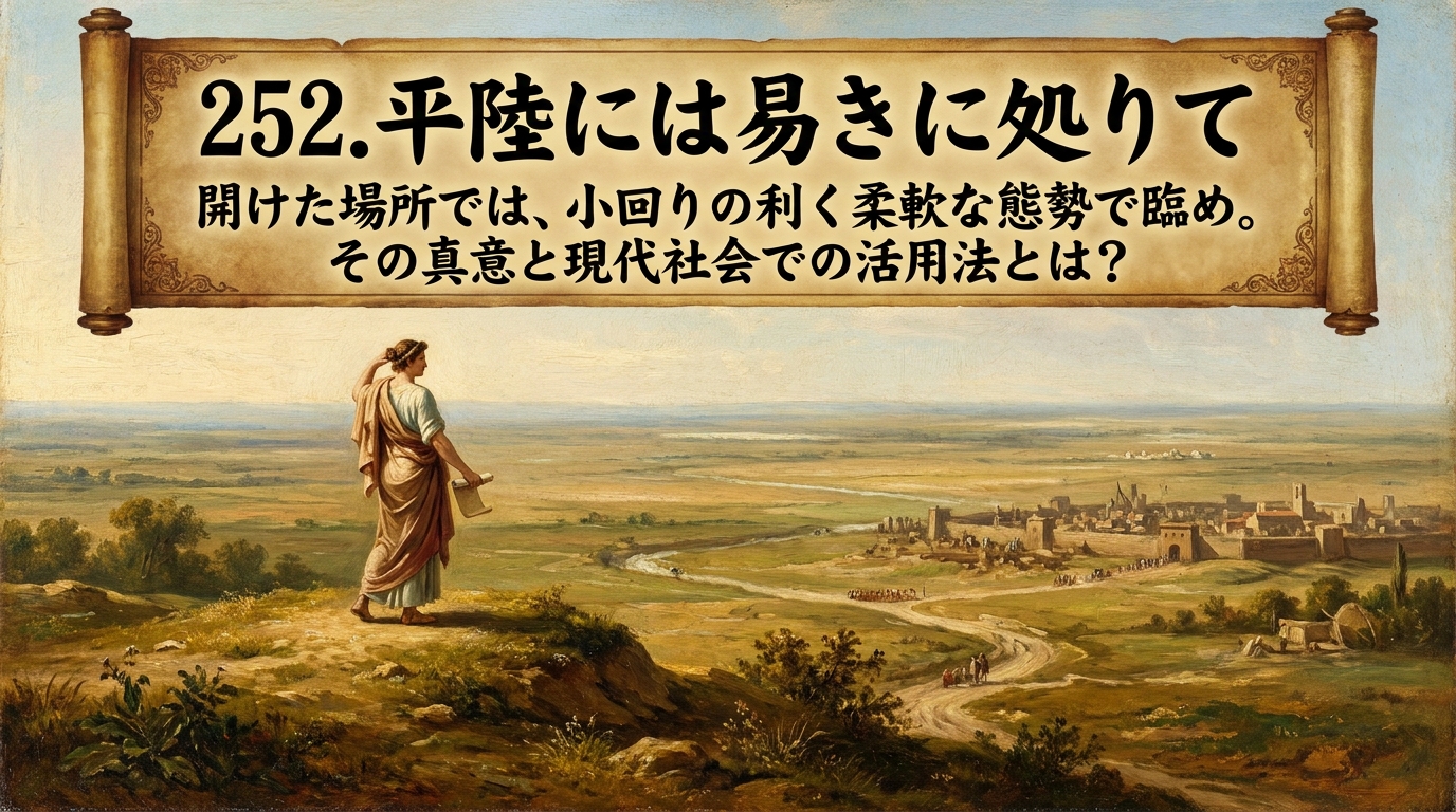 252.平陸には易きに処りて :開けた場所では、小回りの利く柔軟な態勢で臨め。その真意と現代社会での活用法とは?