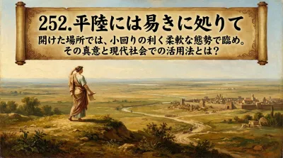 252.平陸には易きに処りて ：開けた場所では、小回りの利く柔軟な態勢で臨め。その真意と現代社会での活用法とは？