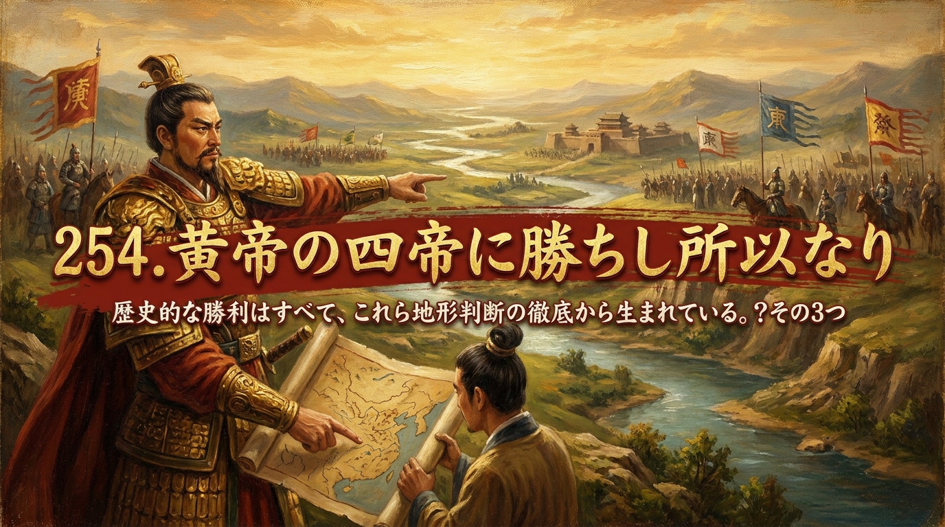 254.黄帝の四帝に勝ちし所以なり ：歴史的な勝利はすべて、これら地形判断の徹底から生まれている。？その3つの理由を解説！
