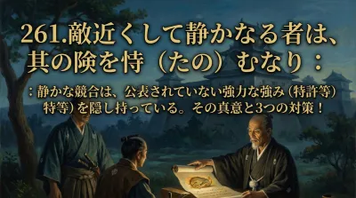 261.敵近くして静かなる者は、其の険を恃（たの）むなり ：静かな競合は、公表されていない強力な強み（特許等）を隠し持っている。その真意と3つの対策！