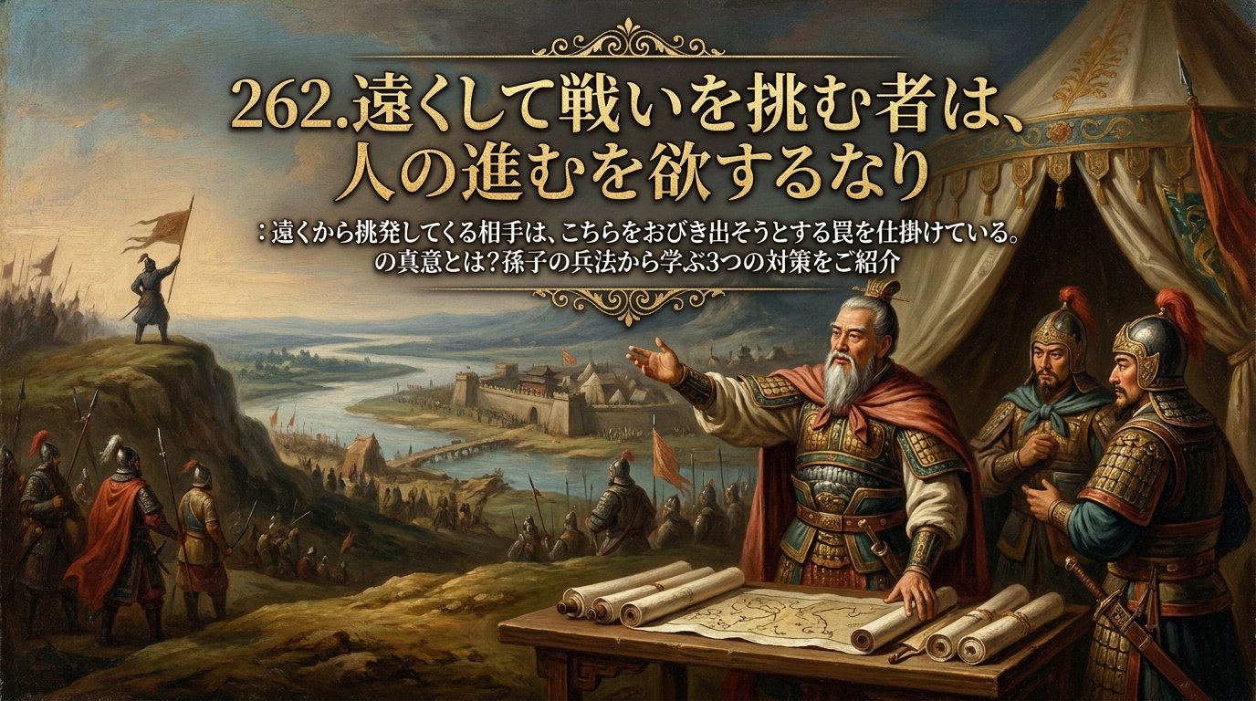 262.遠くして戦いを挑む者は、人の進むを欲するなり ：遠くから挑発してくる相手は、こちらをおびき出そうとする罠を仕掛けている。の真意とは？孫子の兵法から学ぶ3つの対策をご紹介