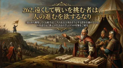 262.遠くして戦いを挑む者は、人の進むを欲するなり ：遠くから挑発してくる相手は、こちらをおびき出そうとする罠を仕掛けている。の真意とは？孫子の兵法から学ぶ3つの対策をご紹介