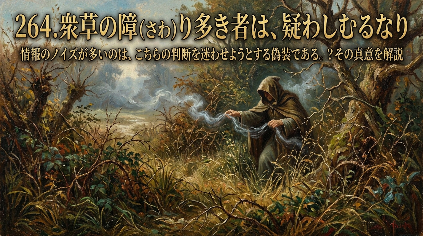 264.衆草の障（さわ）り多き者は、疑わしむるなり ：情報のノイズが多いのは、こちらの判断を迷わせようとする偽装である。？その真意を解説